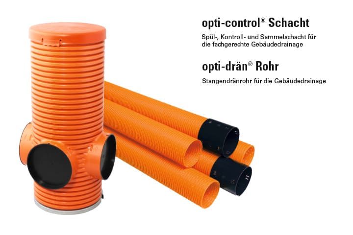 opti-control Schacht und opti-drän Rohr